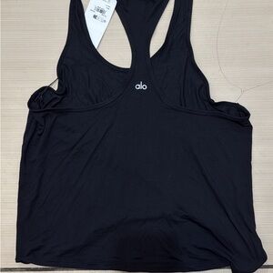 ALO Yoga Black Sleeveless Backless Tank Top
